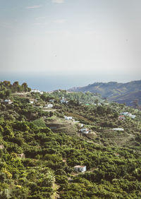 High angle view of landscape against sky