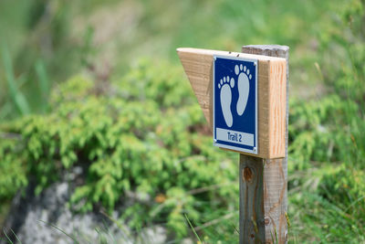 Close-up of road sign