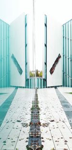 Modern building against clear sky in city