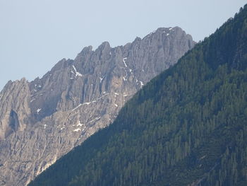 Scenic view of mountains against clear sky