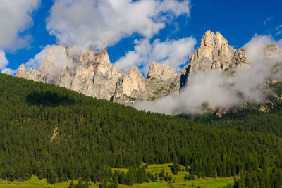 Scenic view of grassy field against cloudy sky