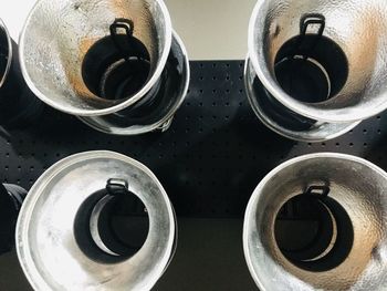 High angle view of coffee on table