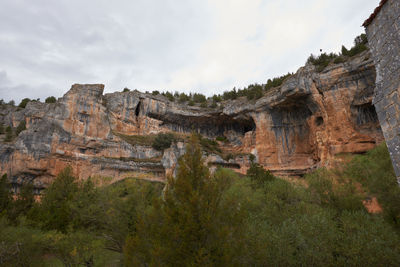 A panoramic view of the lobos river canyon in soria, spain.