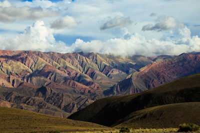 Scenic view of landscape against sky. touristic place, jujuy, argentina 