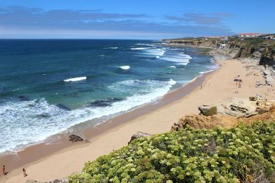 Scenic view of beach against sky