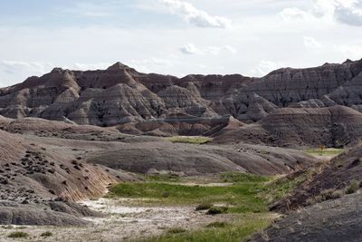 Scenic view of rocky mountains against sky