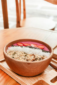 Close-up of food on table