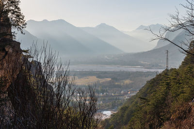 Scenic view of mountains against sky