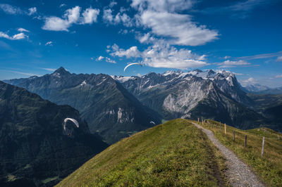 Panoramic viewpoint at alpen tower, haslital, switzerland