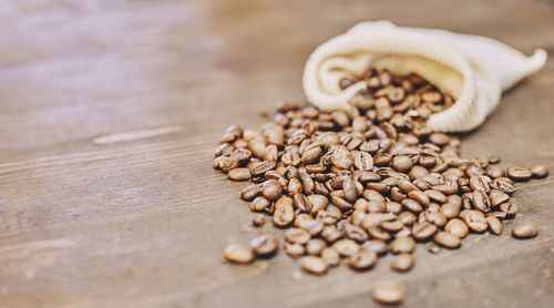 High angle view of bread on table