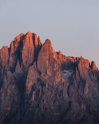 Scenic view of rocky mountains against clear sky