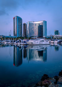 San diego, california, july 5, 2021 - beautiful twilight mood at the san diego marina