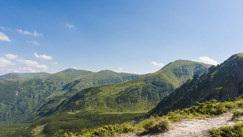 Scenic view of mountains against sky