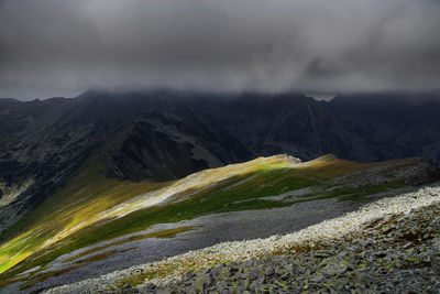 Scenic view of mountains against sky