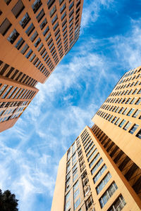 Low angle view of buildings against sky