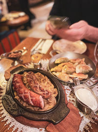 Close-up of food on table