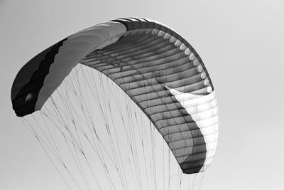 Low angle view of flag against clear sky