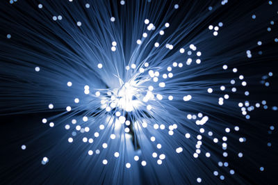 Close-up of illuminated fiber optic