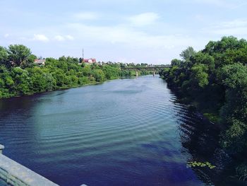 Scenic view of river against sky