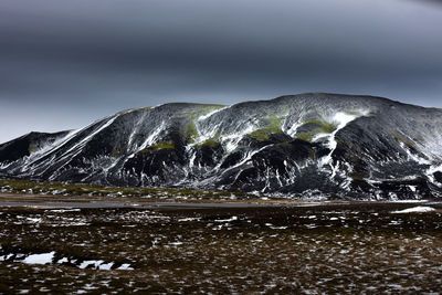 View of the colorful mountains in the golden circle, iceland