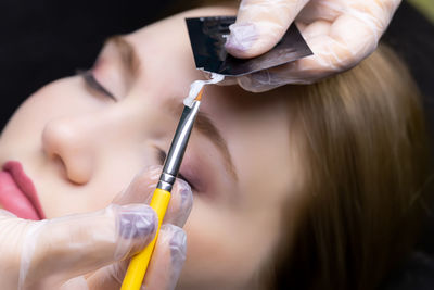 Midsection of woman working