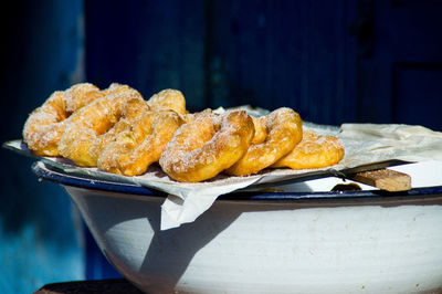 Close-up of dessert on table