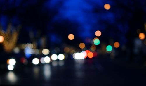 Defocused lights at night