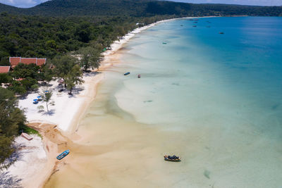 High angle view of beach