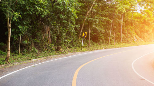 Road amidst trees in forest