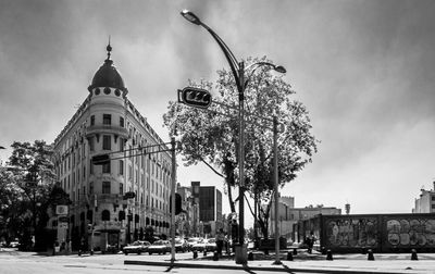 Road with buildings in background