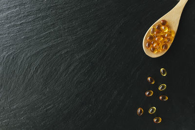 High angle view of lemon on table