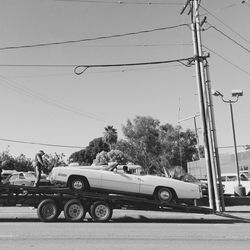 Cars parked on road