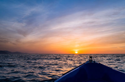 Scenic view of sea at sunset