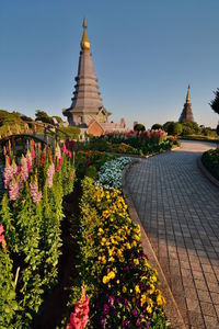 View of pagoda against sky