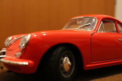 Close-up of toy car