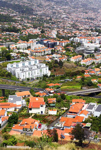 High angle shot of townscape