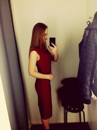 Close-up of woman standing in pond