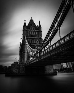 Low angle view of suspension bridge