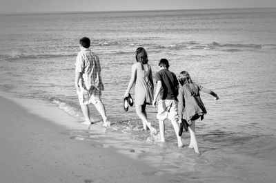 View of people on beach