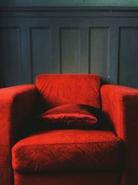 Red armchair at home