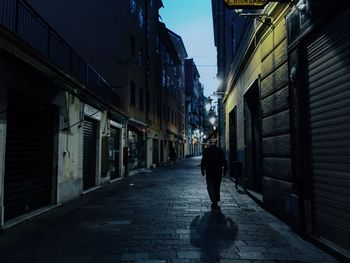 People walking on alley in city