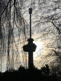 Low angle view of tower in city