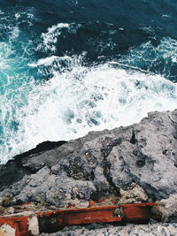High angle view of sea shore
