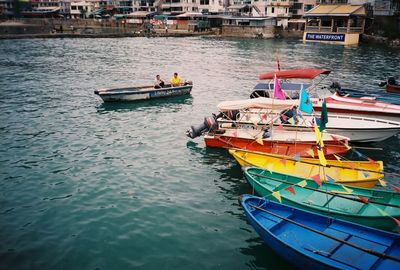 Boats sailing in sea