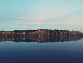 Panoramic view of lake against sky