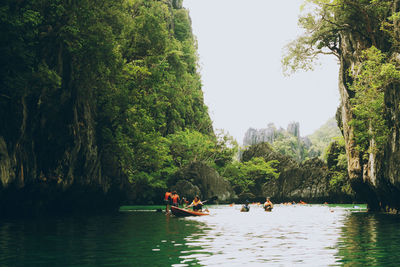 View of boat in river