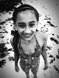 Portrait of happy girl at beach