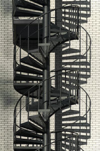 Low angle view of spiral stairs