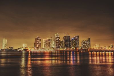 Illuminated city at night