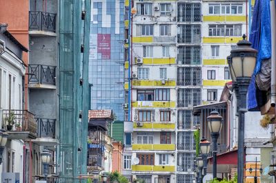 Low angle view of buildings in city